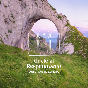 Creatividad de la campaña del Ojo de Buey en la subida a Peña Mea entre los concejos de Laviana y Aller