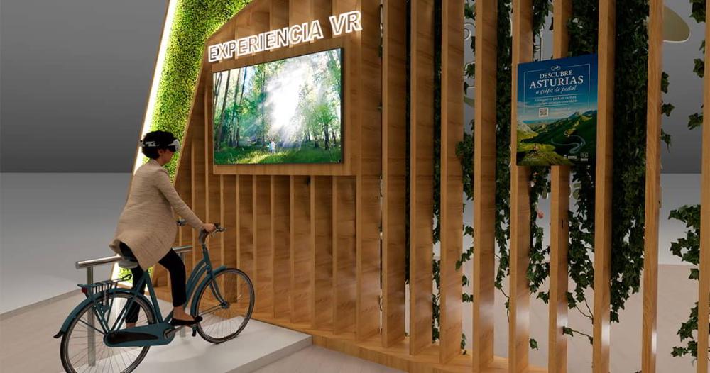 Imagen del stand dedicado al espacio virtual del cicloturismo.