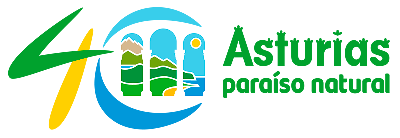 Logotipo conmemorativo del 40 aniversario de la marca Asturias, Paraíso Natural.