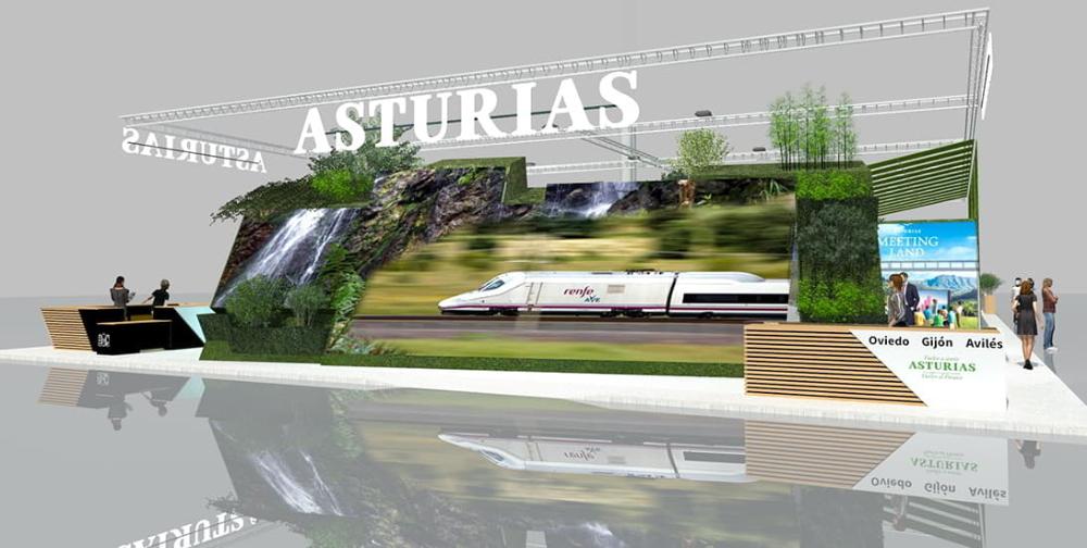 Ir a Imagen La alta velocidad ferroviaria y el rico paisaje  del Paraíso Natural, protagonistas del estand  de Asturias en Fitur